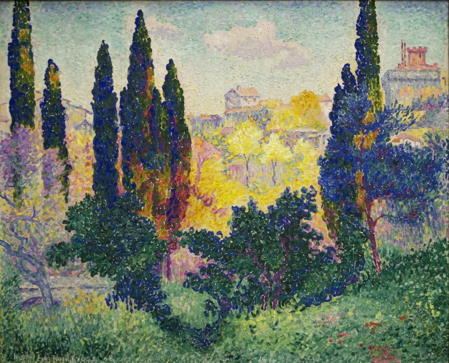 Les Cyprès à Cagnes - Henri-Edmond Cross - Alpha Reproduction
