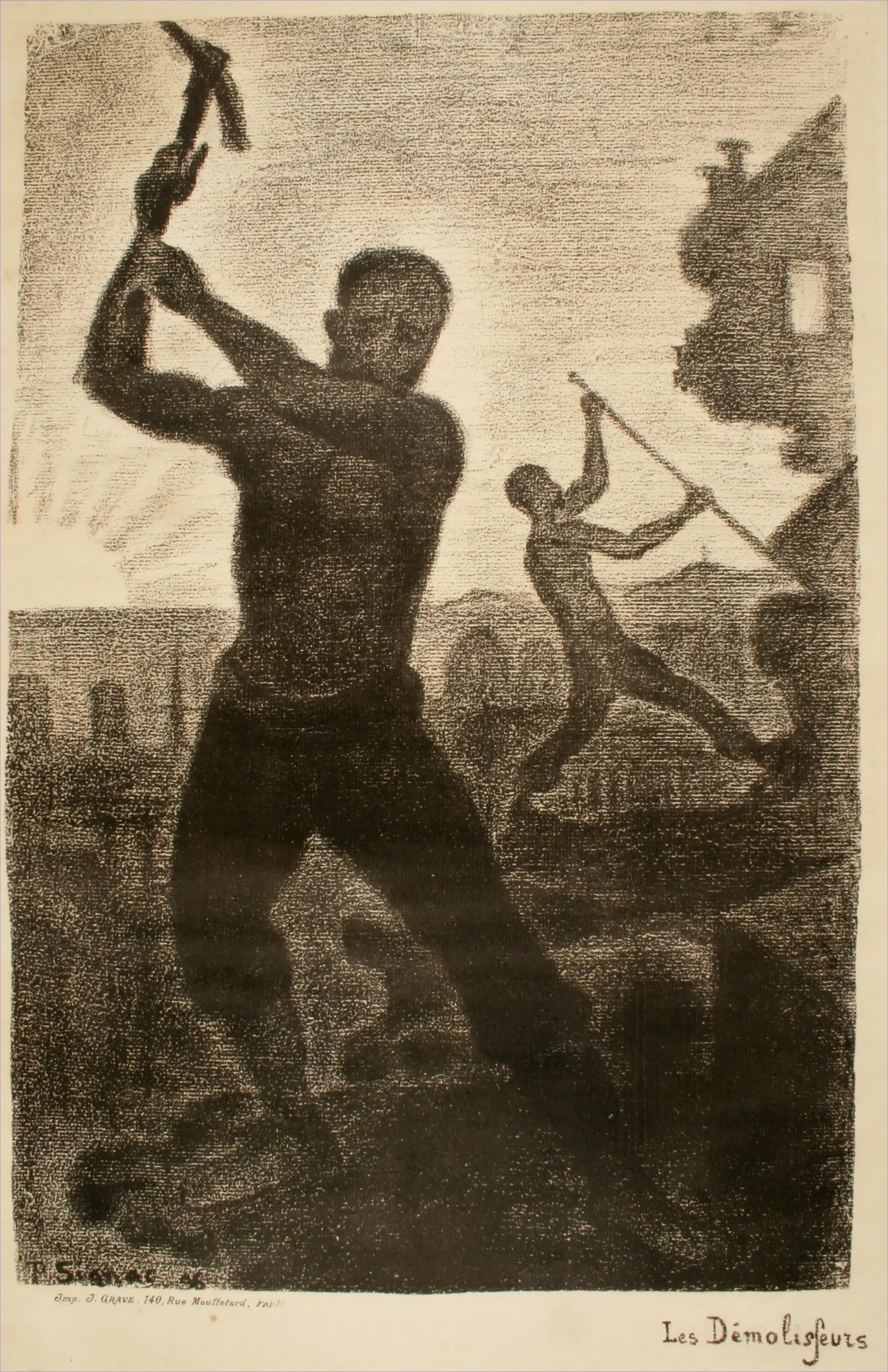 Reproduction du tableau « Les Démolisseurs - Paul Signac » par Alpha Reproduction en peinture à l’huile