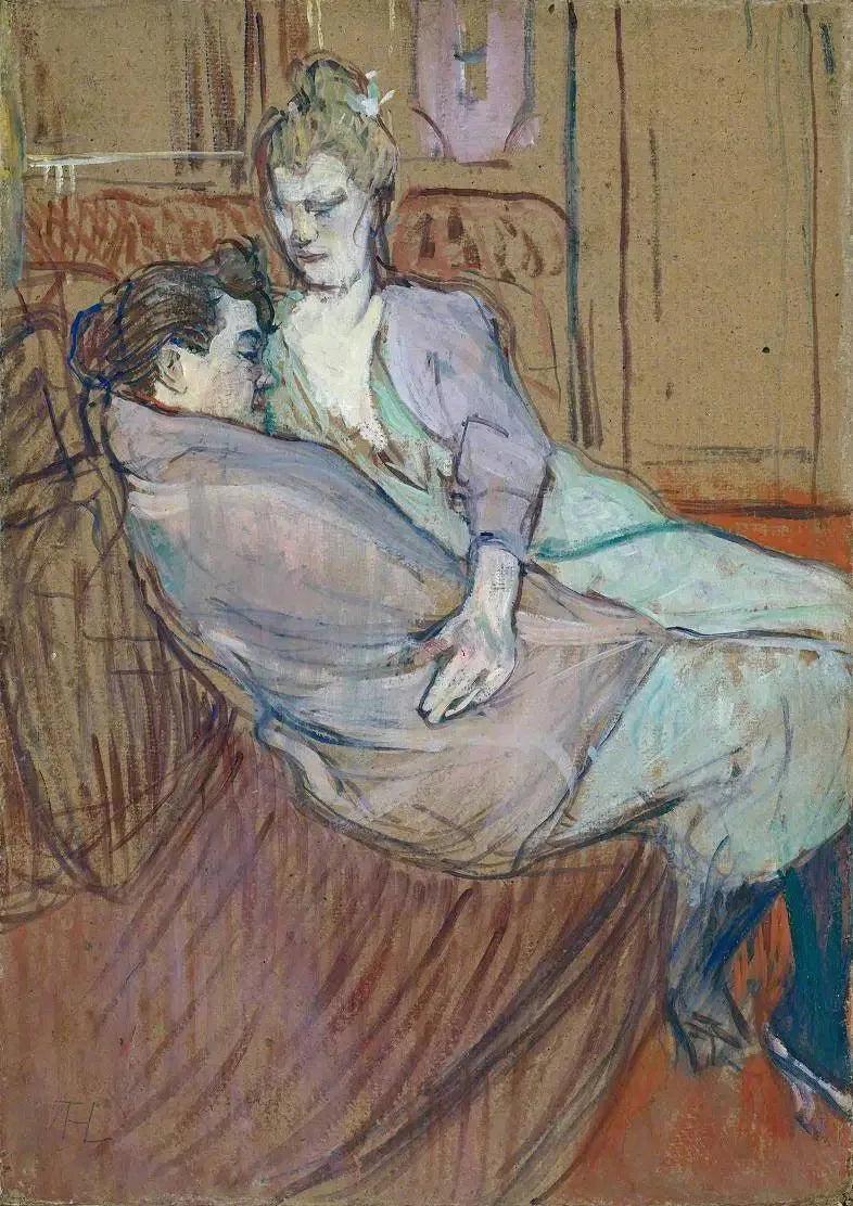 Les deux amis - Henri de Toulouse-Lautrec image 1 tableau peint à l’huile sur toile
