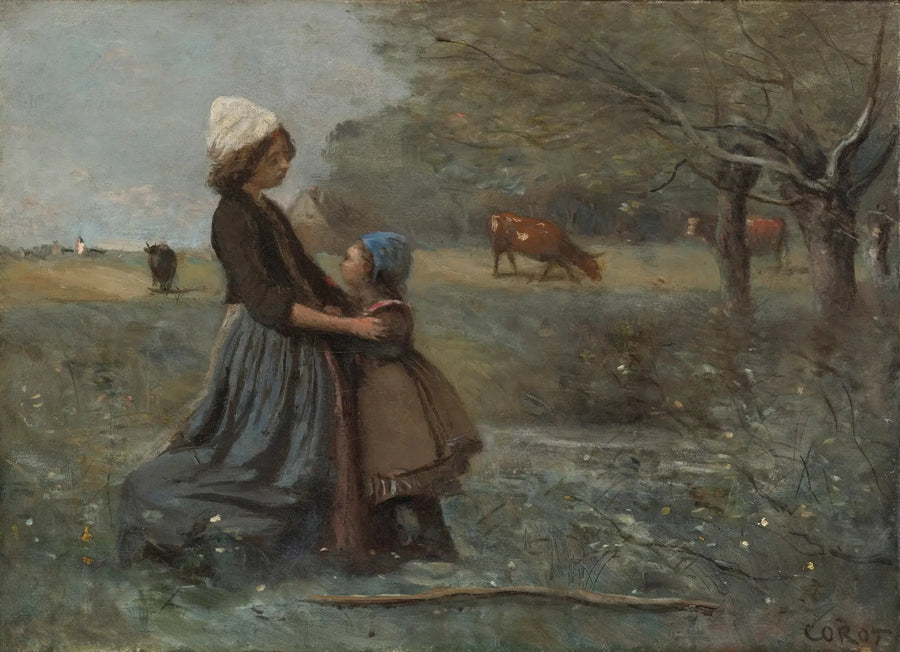Le due sorelle nella prateria - Jean-Baptiste Camille Corot
