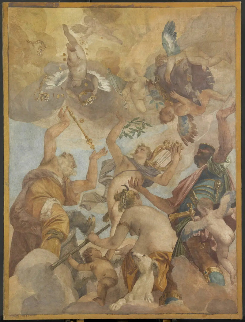 Gli Dei dell'Olimpo : Giove, Apollo, Diana e Marte - Paul Véronèse