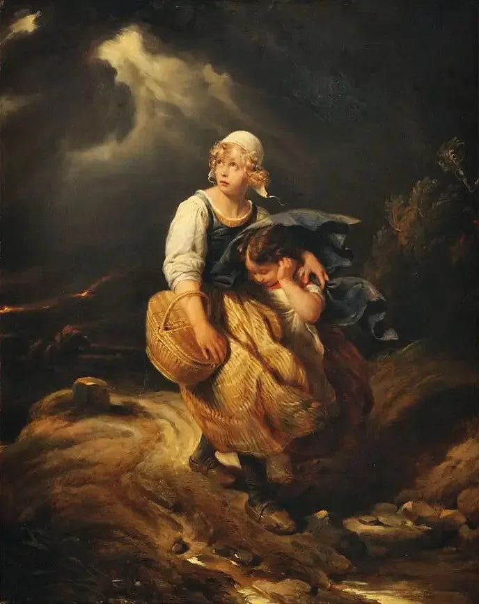 Les Enfants surpris par l'orage - Paul Delaroche image 1 reproduction réalisée par Alpha Reproduction