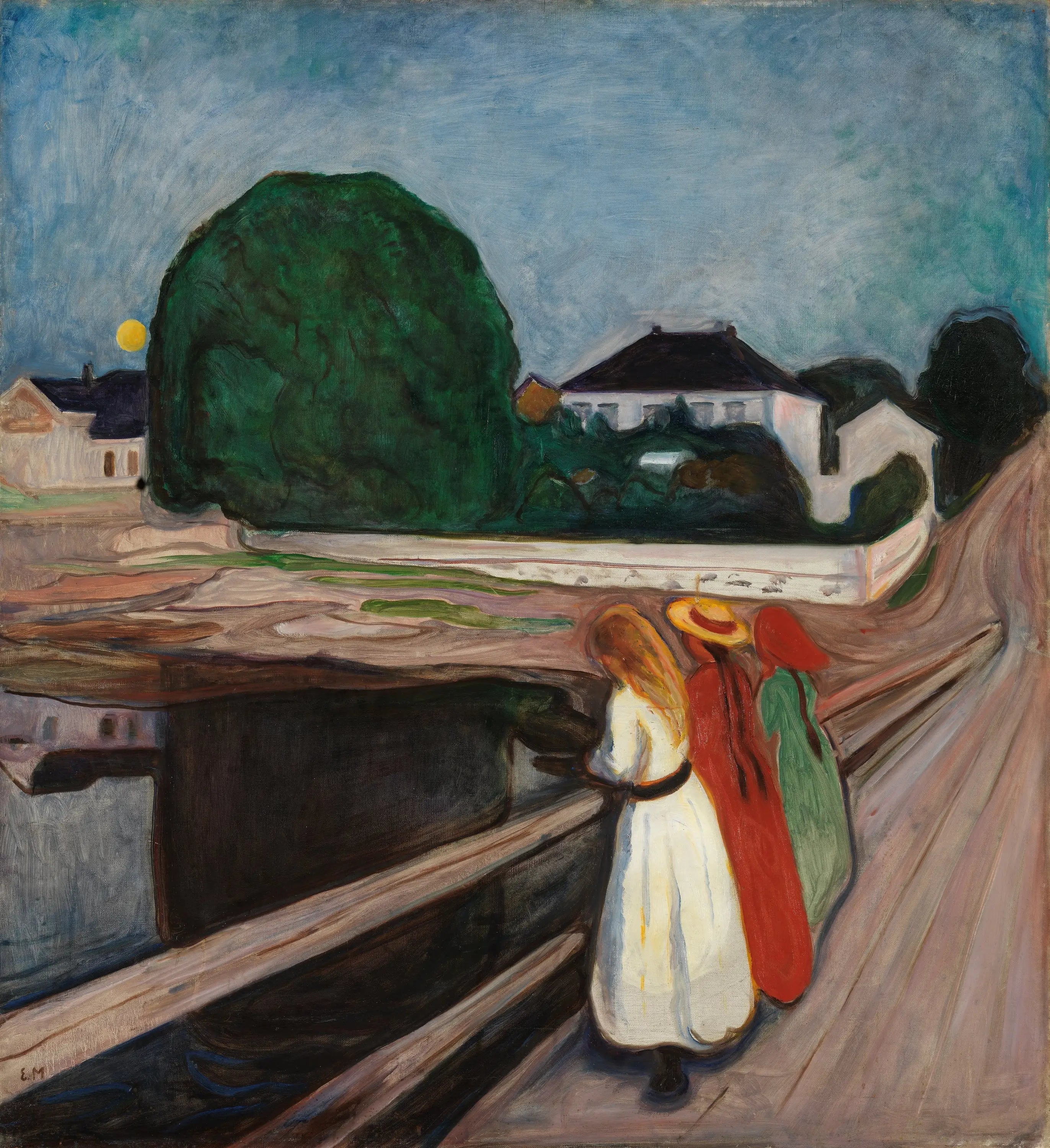 Reproduction du tableau « Les Filles sur le pont - Edvard Munch » par Alpha Reproduction en peinture à l’huile