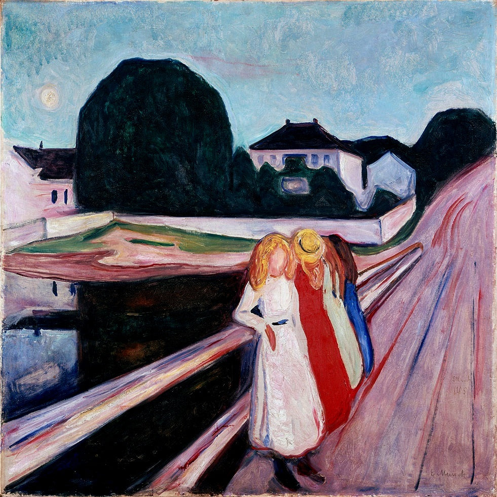 Reproduction du tableau « Les Filles sur le pont - Edvard Munch » par Alpha Reproduction en peinture à l’huile