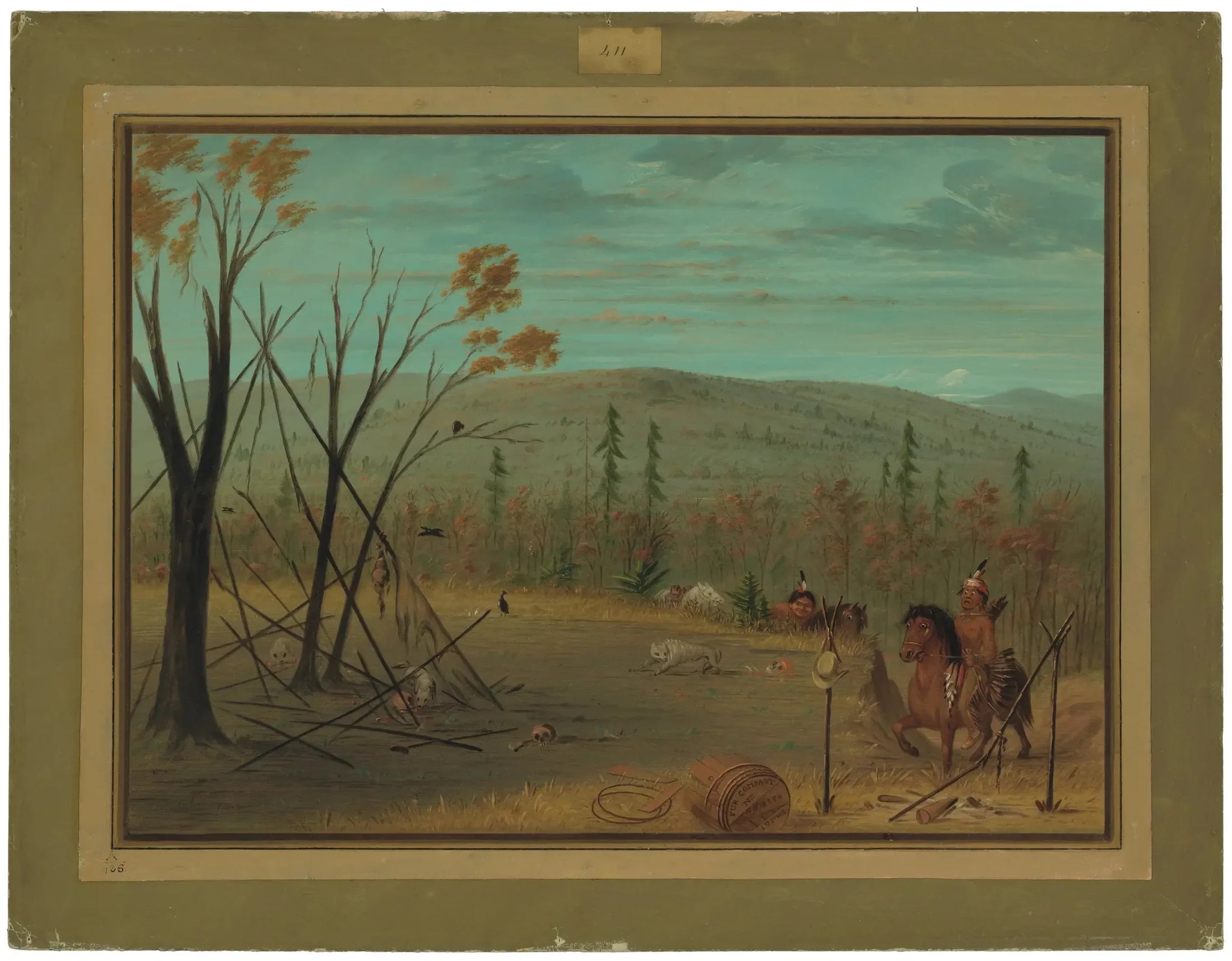 Les frères Cheyenne reviennent de leur chasse d'automne - George Catlin image 1 reproduction de peinture à l’huile