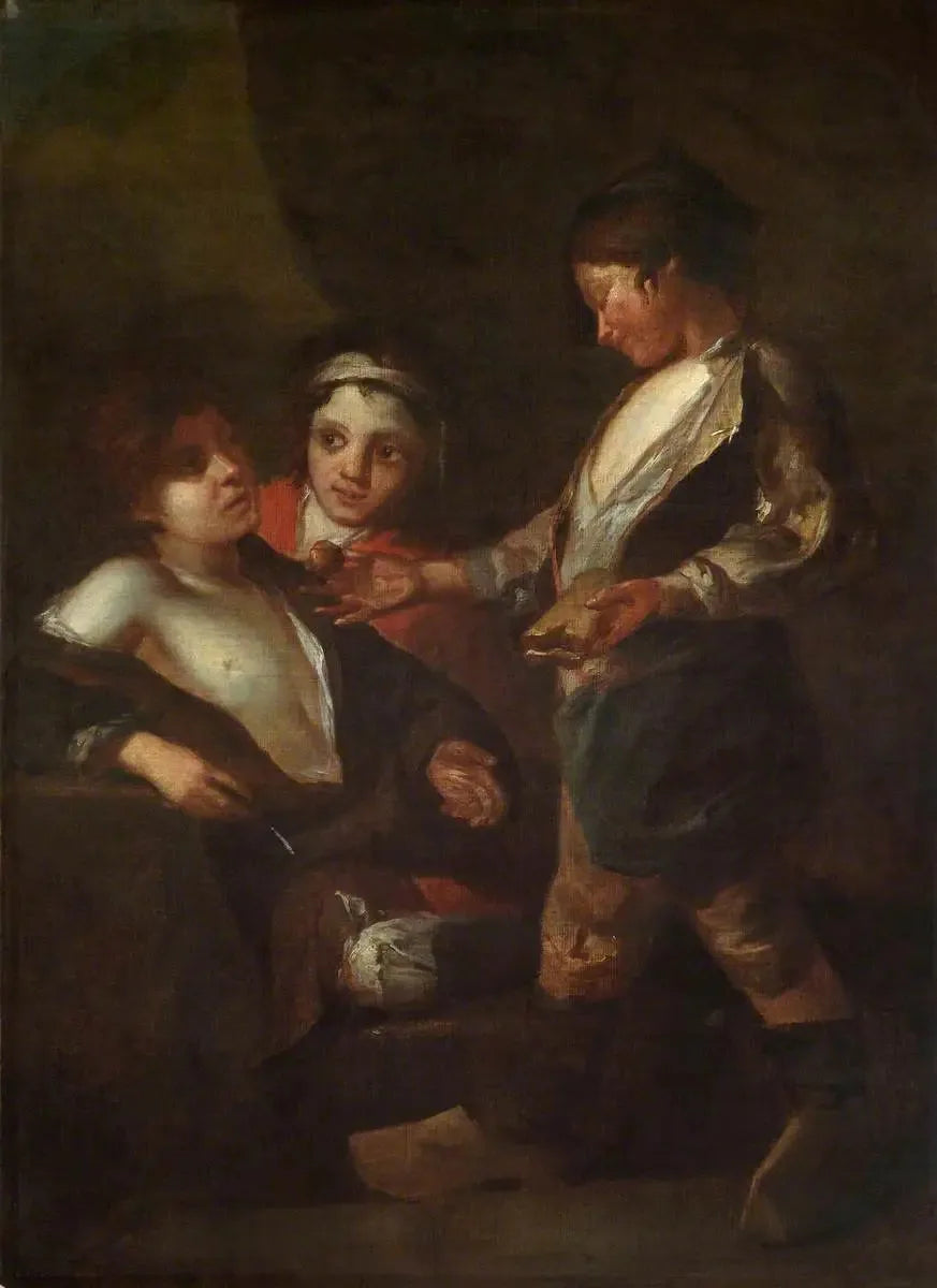 I ragazzi di strada mangiano (dipinto, pannello di destra) - Bartolomé Esteban Murillo