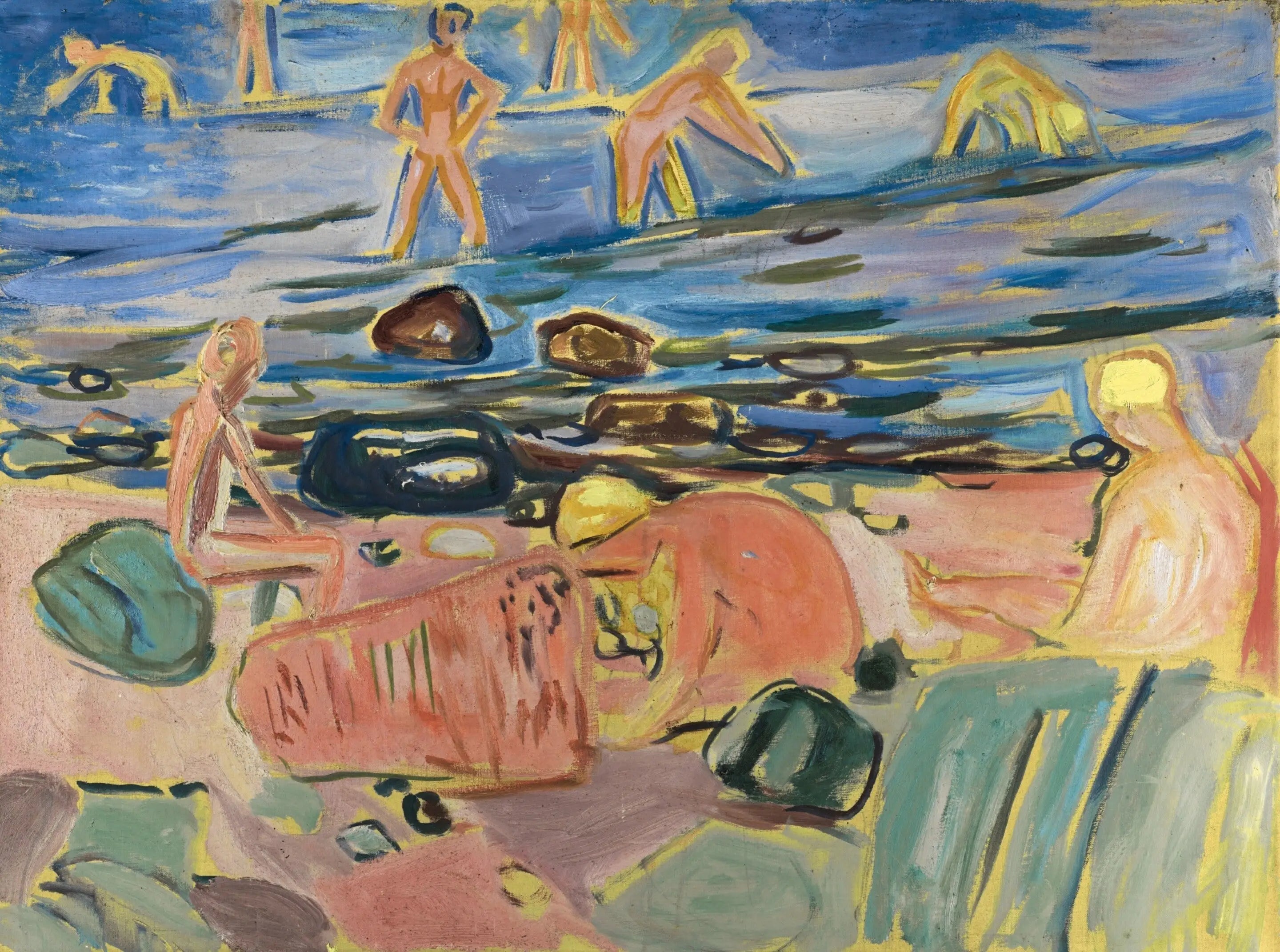 Reproduction du tableau « Les garçons se baignant - Edvard Munch » par Alpha Reproduction en peinture à l’huile