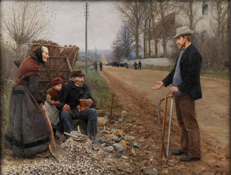 Le persone al bordo di una strada - H. A. Brendekilde