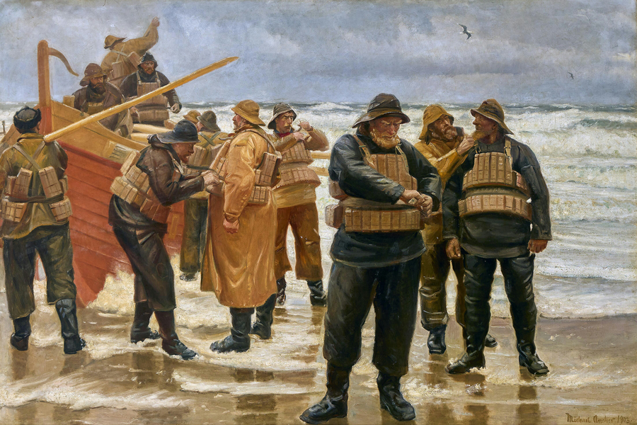 I giubbotti di salvataggio sono allacciati. - Michael Peter Ancher