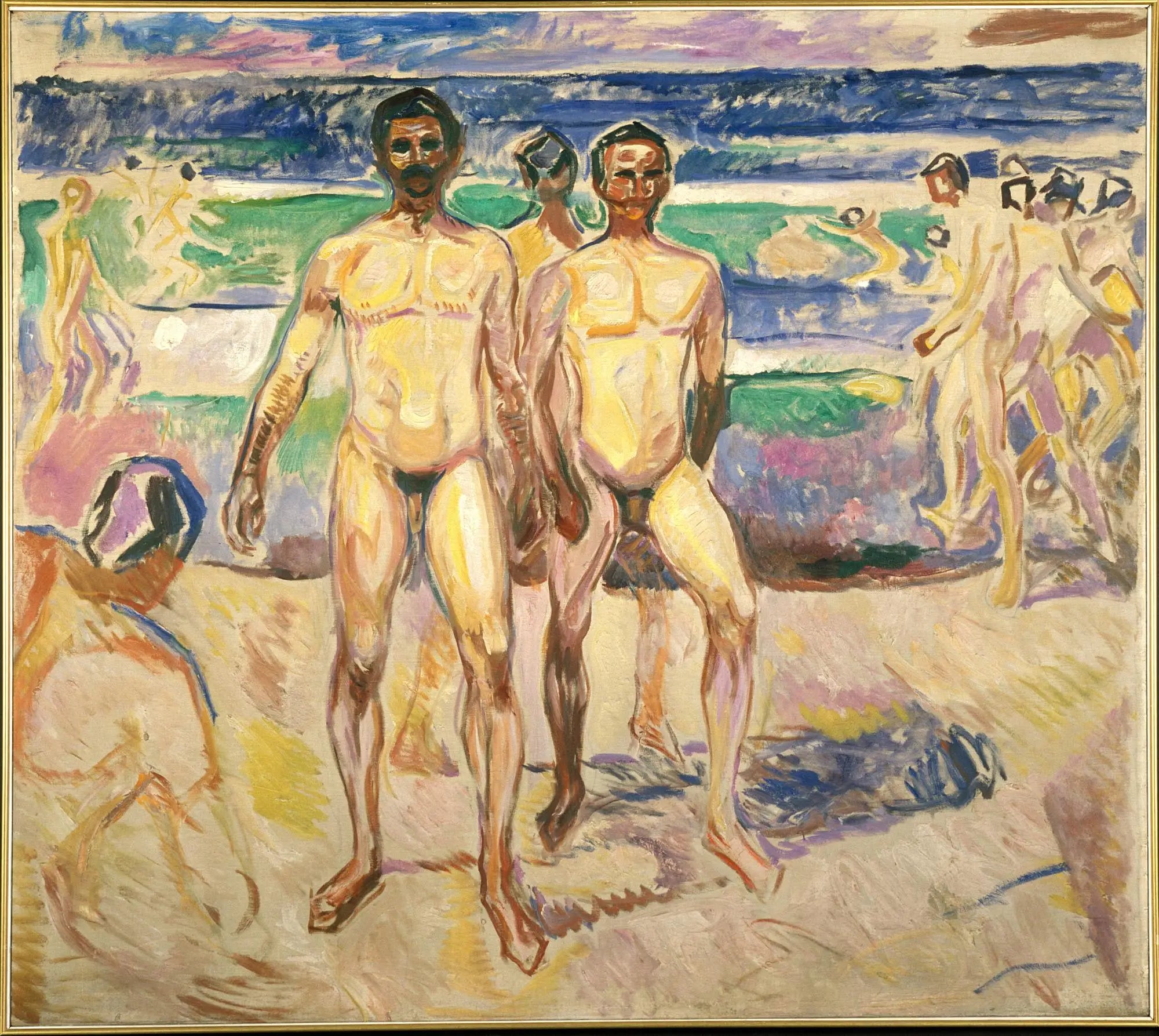 Reproduction du tableau « Les hommes se baignant - Edvard Munch » par Alpha Reproduction en peinture à l’huile