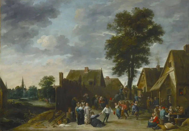 Les Kermis à l'Auberge de la Demi-Lune - David Teniers il Giovane
