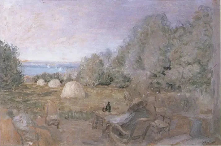 Les meules au jardin des Étincelles à Criqueboeuf - Édouard Vuillard image 1 copie peinte à la main à l’huile