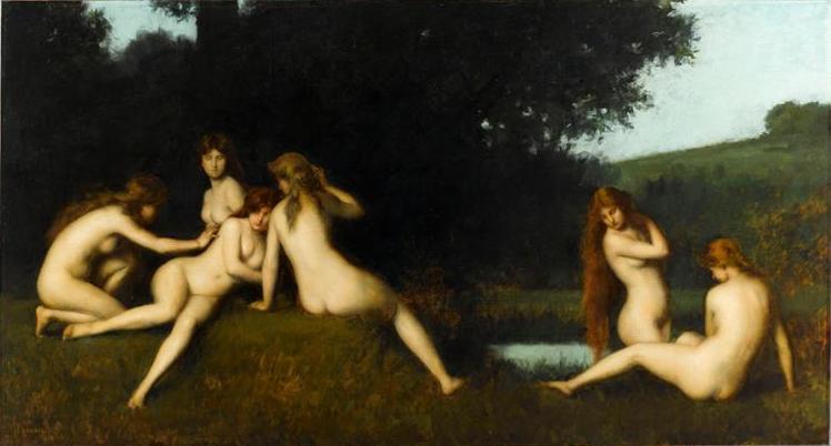 Les Naïades - Jean-Jacques Henner image 1 reproduction de peinture à l’huile