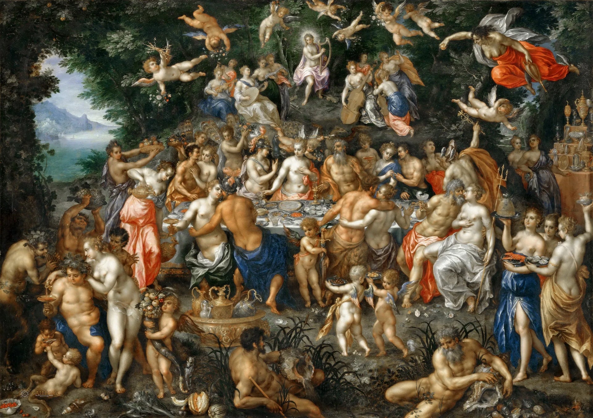 Les noces de Thétis et de Pélée - Jan Brueghel l'Ancien image 1 copie peinte à la main à l’huile