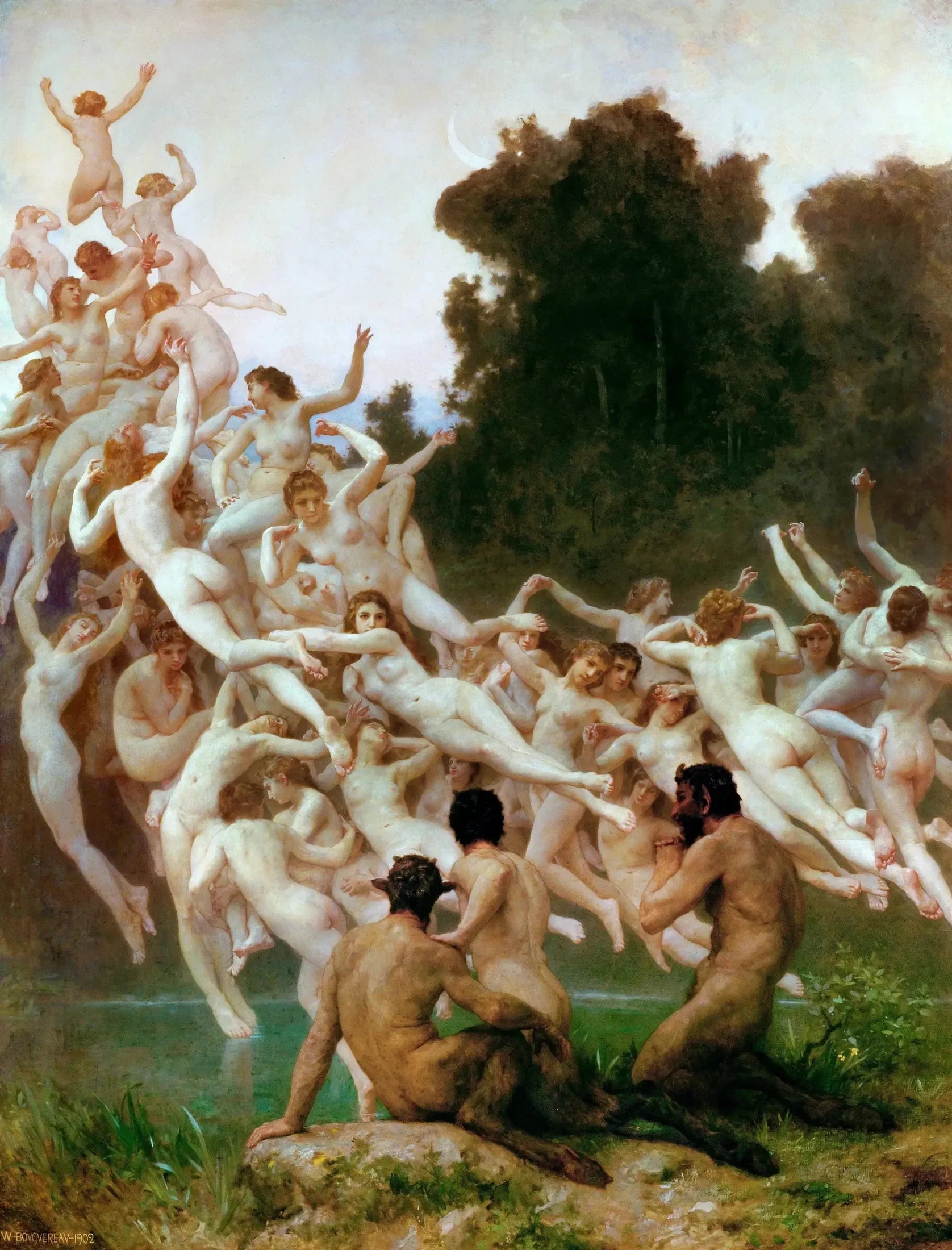 Les Oréades - Bouguereau image 1 copie peinte à la main à l’huile