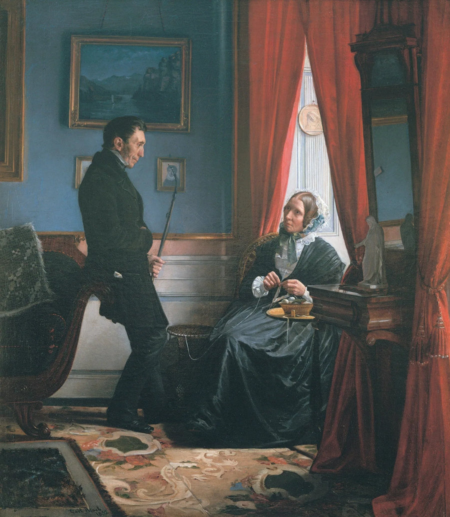 I genitori dell’artista, Sig. e Sig.ra J. P. Bloch nel loro salotto - Carl Heinrich Bloch