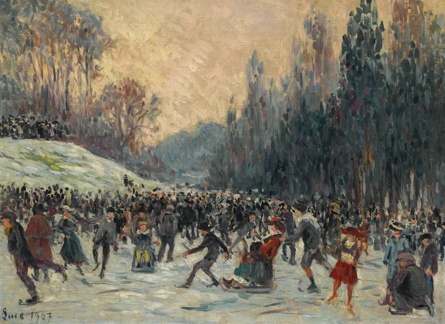 Les Patineurs - Maximilien Luce image 1 tableau peint à l’huile sur toile