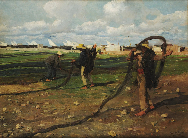 I pescatori raccolgono le loro reti - Joaquín Sorolla