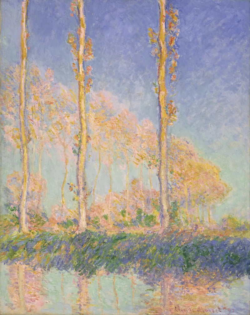I Pioppi, tre alberi rosa, autunno - Claude Monet