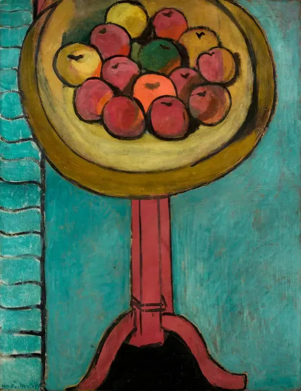 Le Mele sul tavolo, su sfondo verde - Henri Matisse