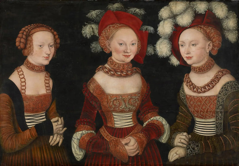 Le principesse Sibilla (1515-1592), Émilie (1516-1591) e Sidonia (1518-1575) di Sassonia