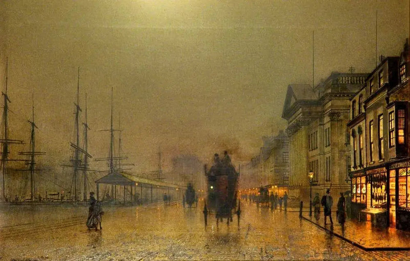 I moli di Liverpool di notte - John Atkinson Grimshaw