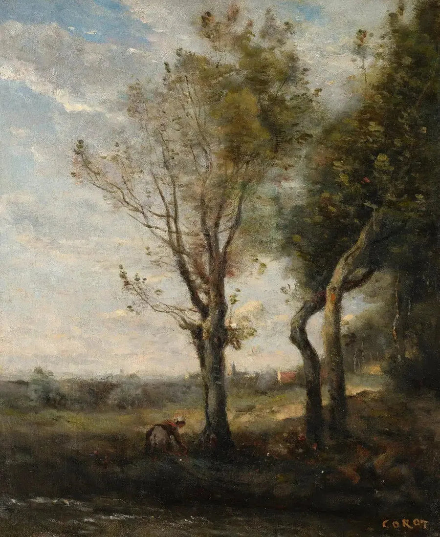 I quattro alberi ai margini della pianura - Jean-Baptiste Camille Corot