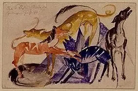 I quattro cani da compagnia del principe Jusuff - Franz Marc