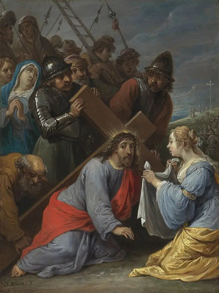 I quindici segreti del rosario: il portamento della croce da parte di Cristo con l'incontro con Veronica - David Teniers il Giovane