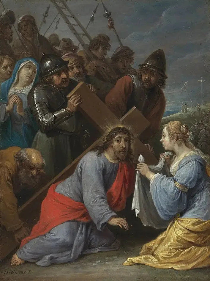 I quindici segreti del rosario: il portamento della croce da parte di Cristo con l'incontro con Veronica - David Teniers il Giovane