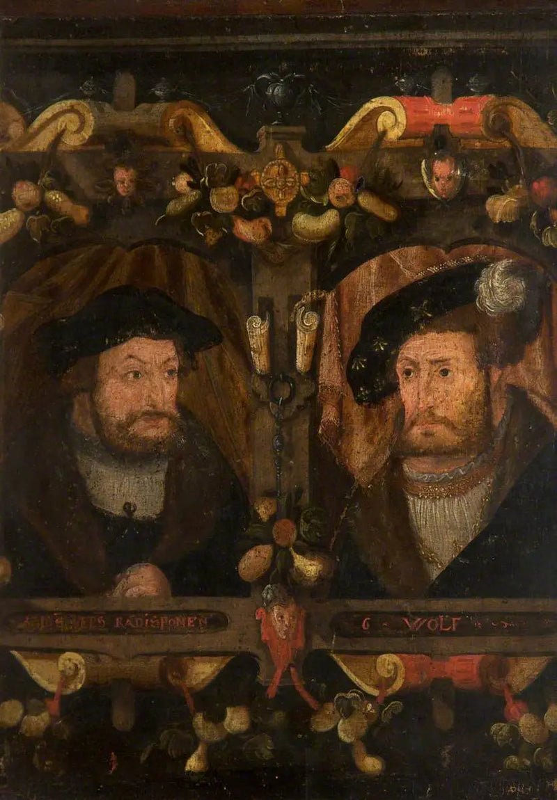 I riformatori Radisponen e G. Wolf (Frédéric « il Saggio », 1463-1525, e Giovanni I, « il Costante », 1468-1532) - Lucas Cranach il Vecchio