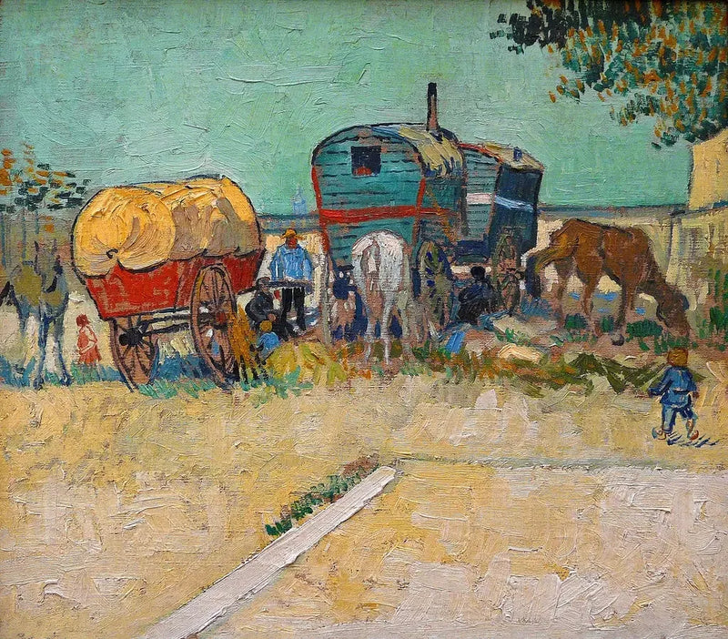 Le Carovane, accampamento di zingari nei dintorni di Arles - Vincent van Gogh