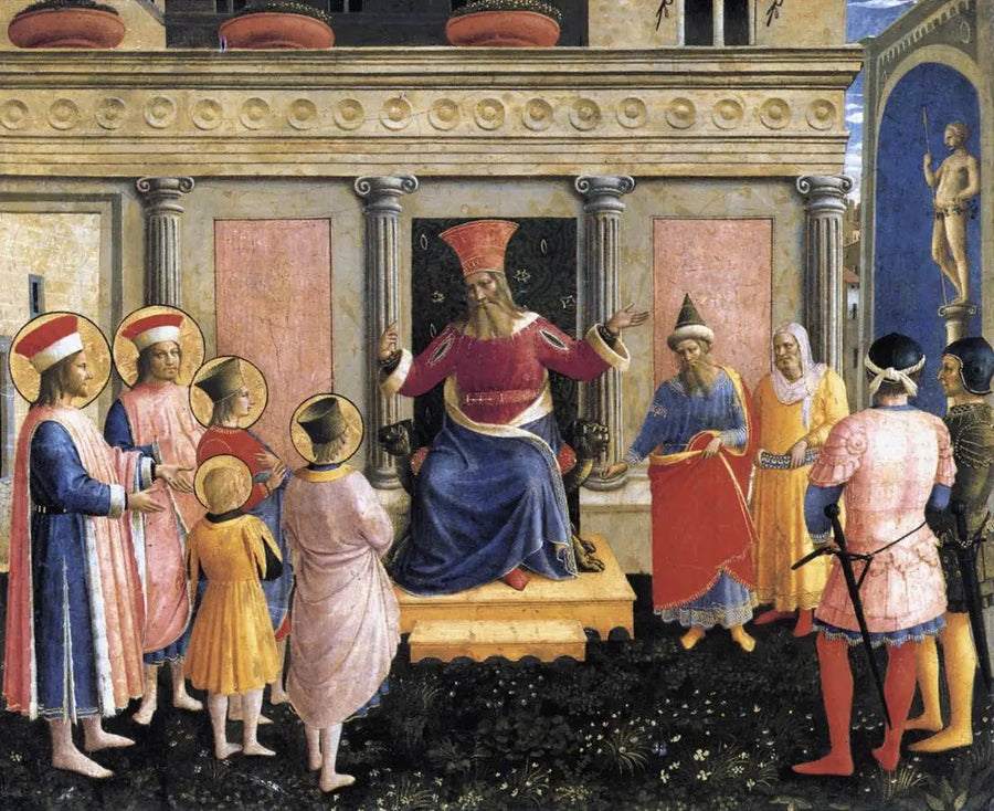 I santi Cosma e Damiano con i loro fratelli davanti al proconsole Lisia - Fra Angelico