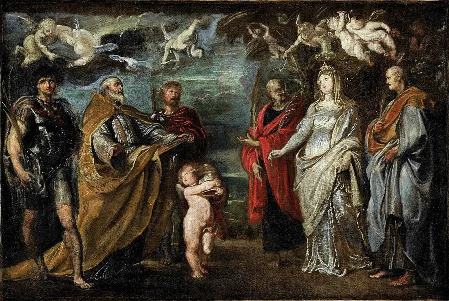 Les saints Maure Grégoire Papianus Nérée Domitille et Achilleus - Peter Paul Rubens - Alpha Reproduction