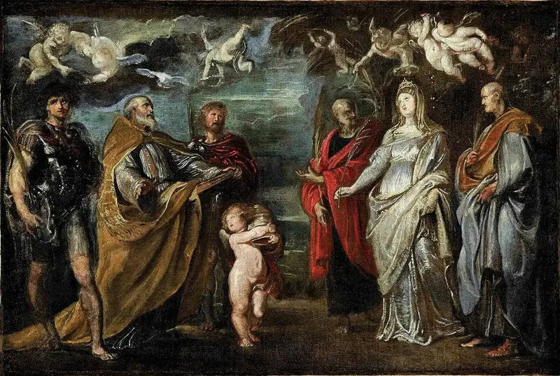 I santi Maure, Gregorio, Papiano, Nereo, Domitilla e Achilleo - Peter Paul Rubens
