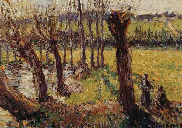 I Salici in inverno, Eragny - Camille Pissarro