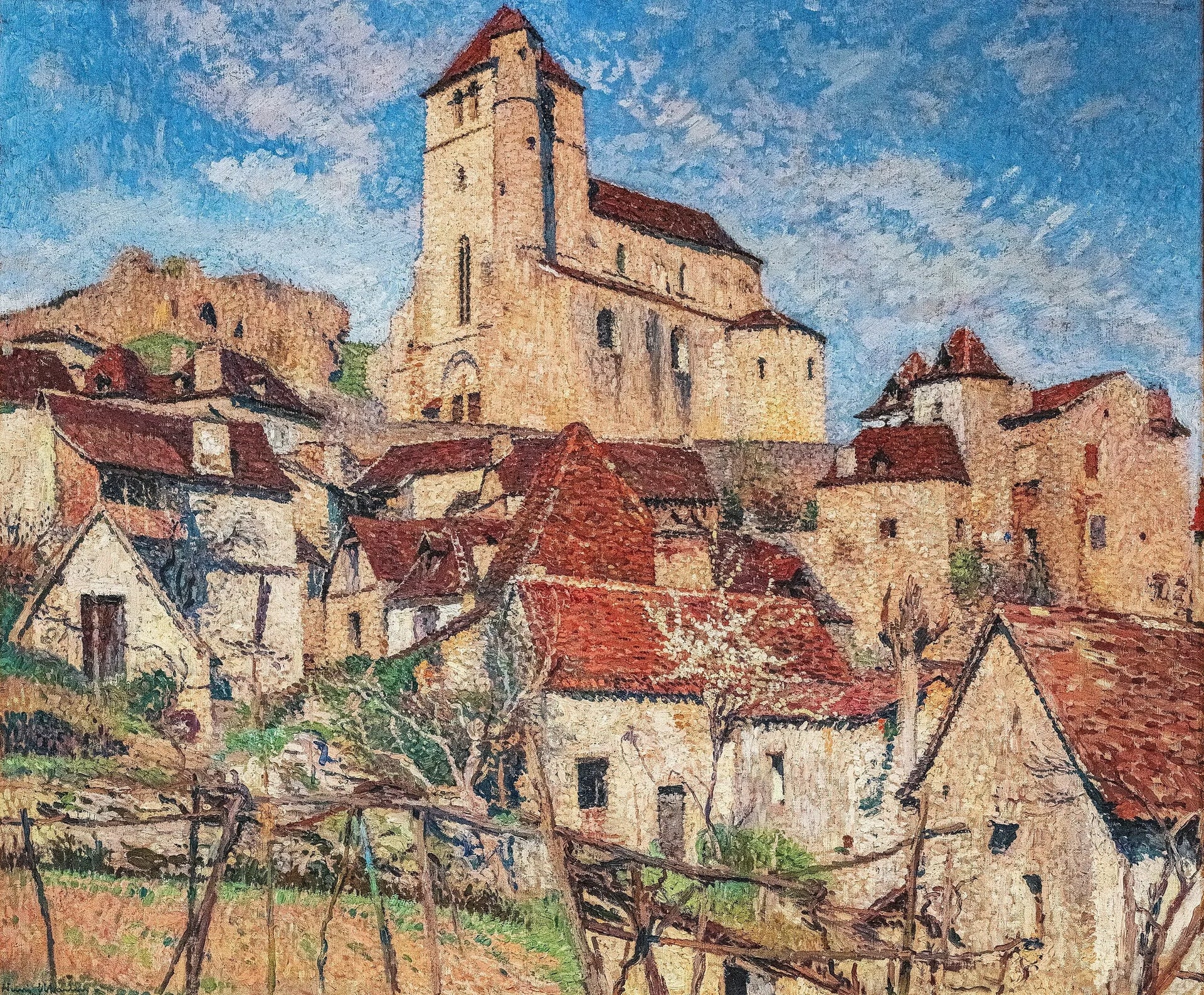 Les Toits, Saint-Cirq Lapopie (Lot) - Henri-Jean Guillaume Martin image 1 reproduction de peinture à l’huile