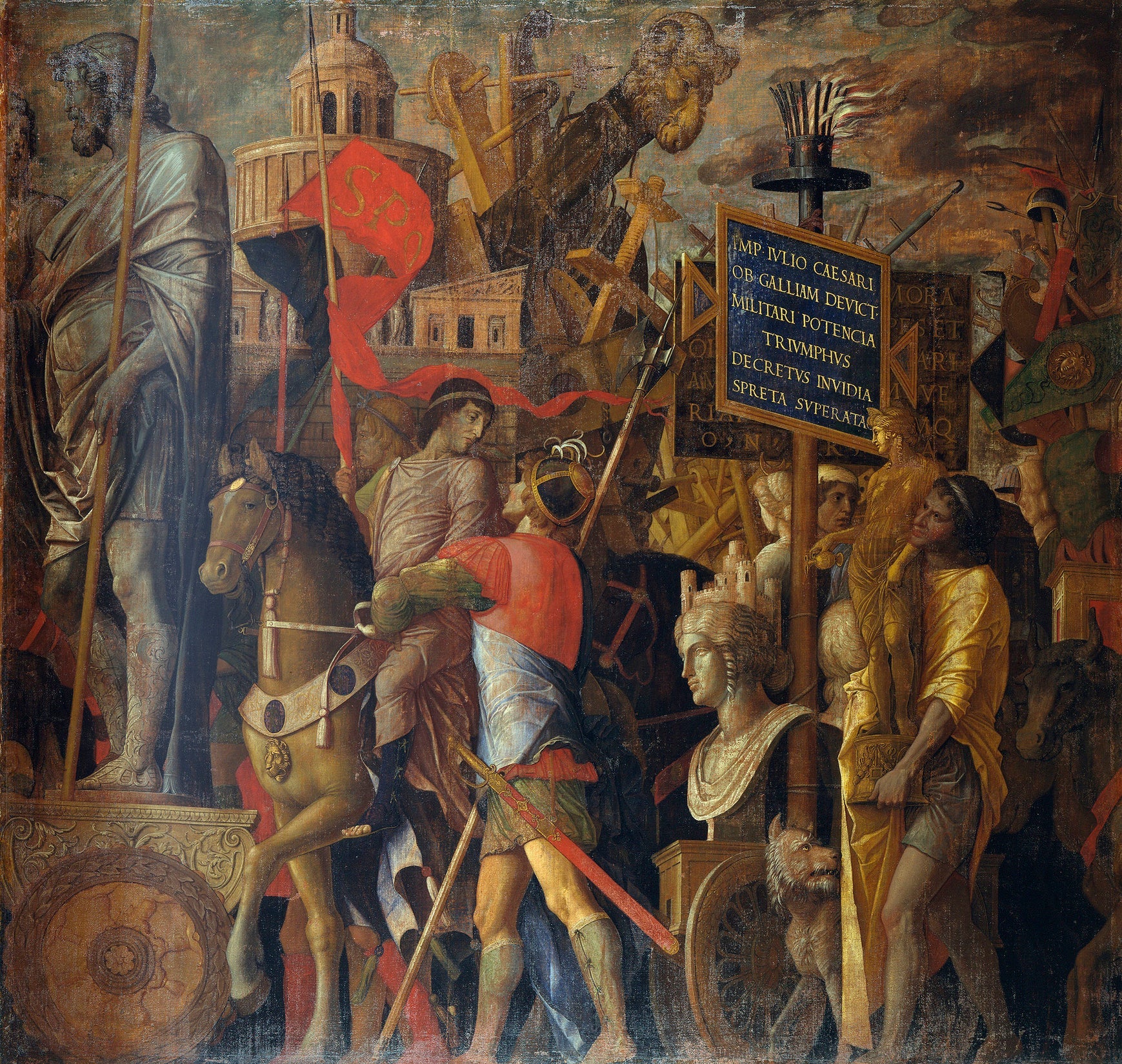 Les Triomphes de César: 2. Les porteurs d’étendards et le matériel de siège - Andrea Mantegna - Alpha Reproduction