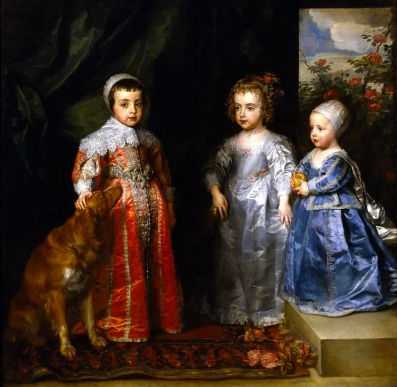 I tre figli maggiori di Carlo I Stuart (1600-1649) e Henrietta Maria di Borbone (1609-1669), Carlo (1630-1685), Maria (1631-1666) e Giacomo (1633-1685) - Antoine van Dyck