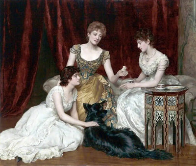 Reproduction du tableau « Les trois filles de William Reed - John Collier » par Alpha Reproduction en peinture à l’huile