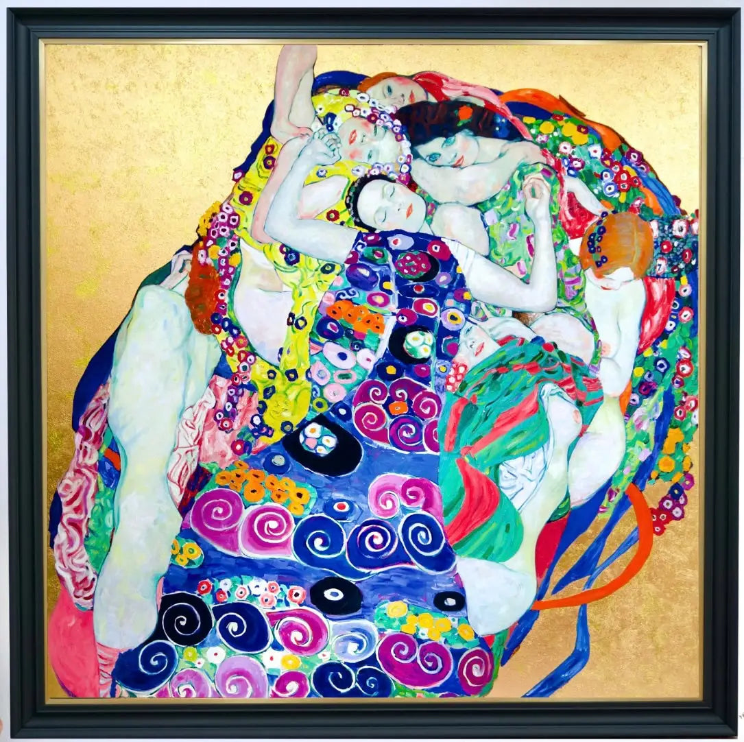Les Vierges – Une Œuvre Réimaginée de Gustav Klimt par Master Apollon | 200 x 200 cm Reproductions de tableaux à la