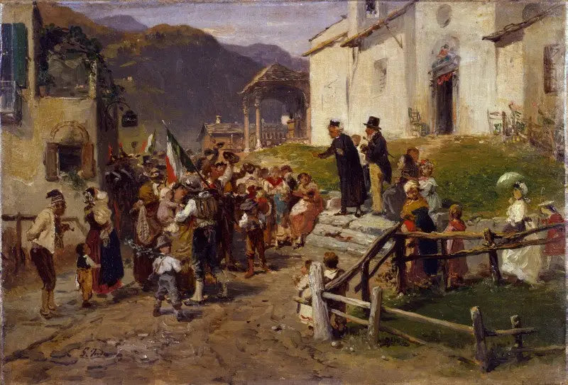 Les volontaires font leurs adieux - Gerolamo Induno - Alpha Reproduction