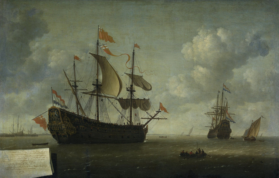 La levée du navire-amiral anglais le « Royal Charles », capturé lors du voyage à Chatham, juin 1667 - Jeronymus van Diest II