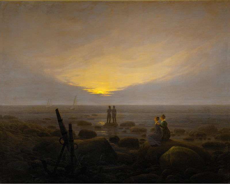Alzarsi della luna sul mare - Caspar David Friedrich