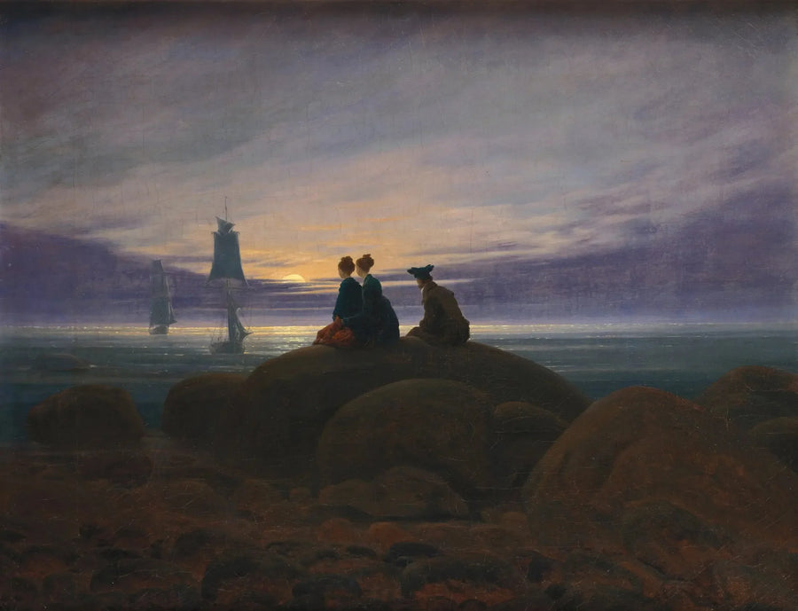 Alzarsi della luna sul mare - Caspar David Friedrich