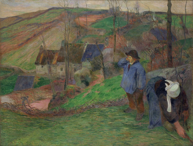 L'Inverno a Pont-Aven, piccolo Breton e raccoglitrice - Paul Gauguin