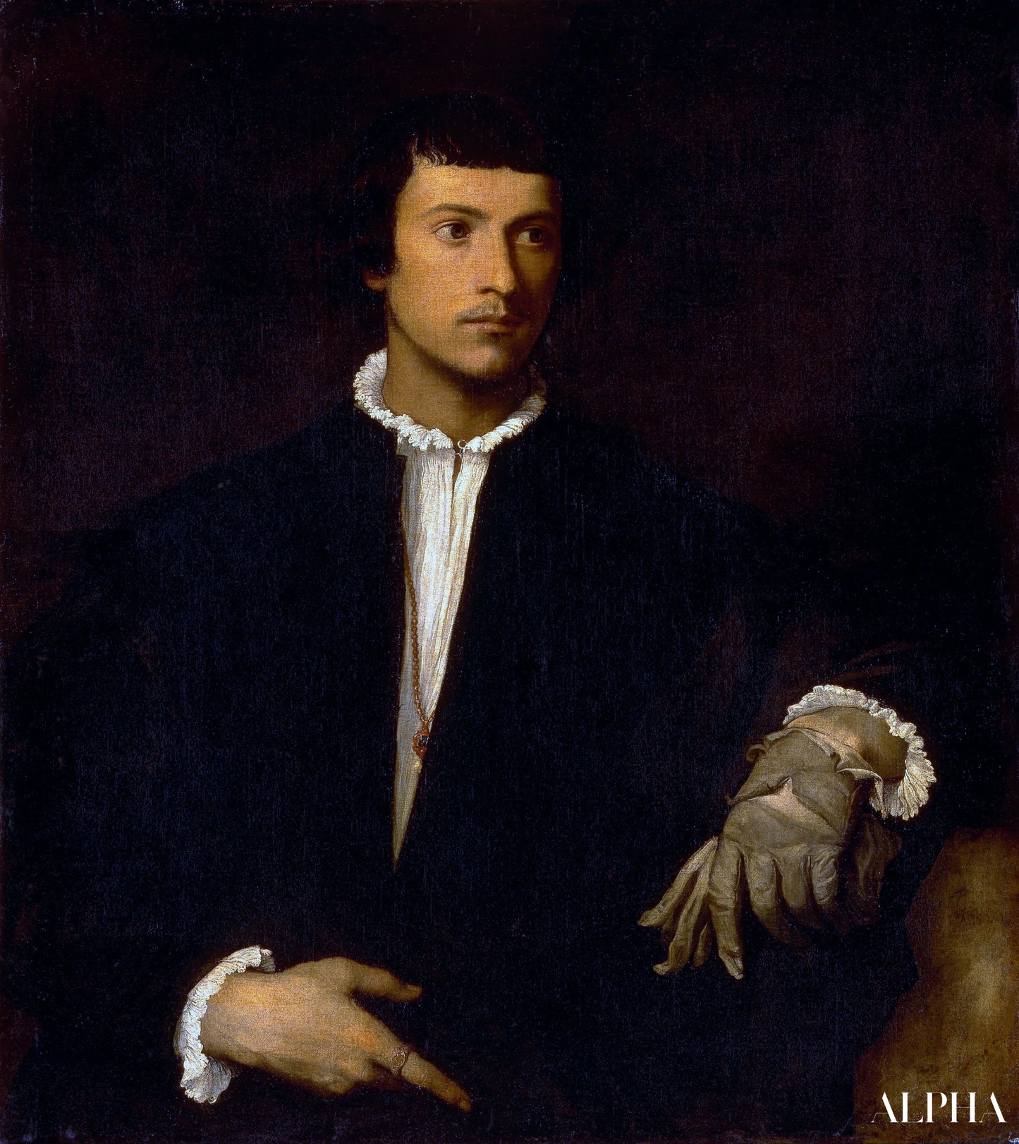 L'Uomo con il guanto - Tiziano - Riproduzioni di quadri e dipinti di alta gamma