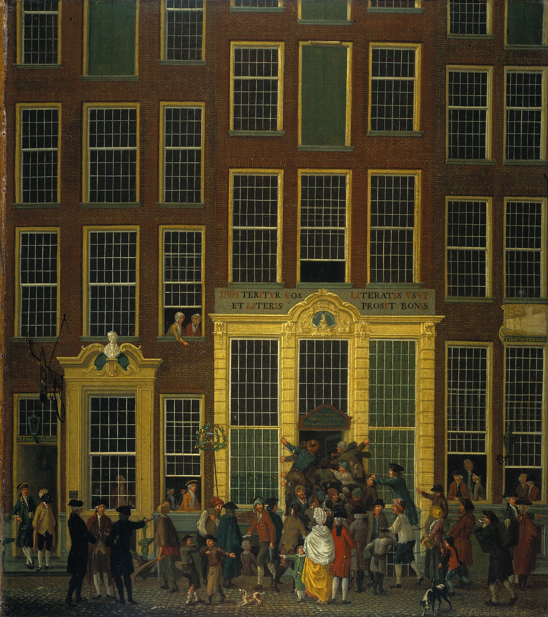 Librairie et bureau de loterie de Jan de Groot dans la Kalverstraat à Amsterdam - Isaak Ouwater