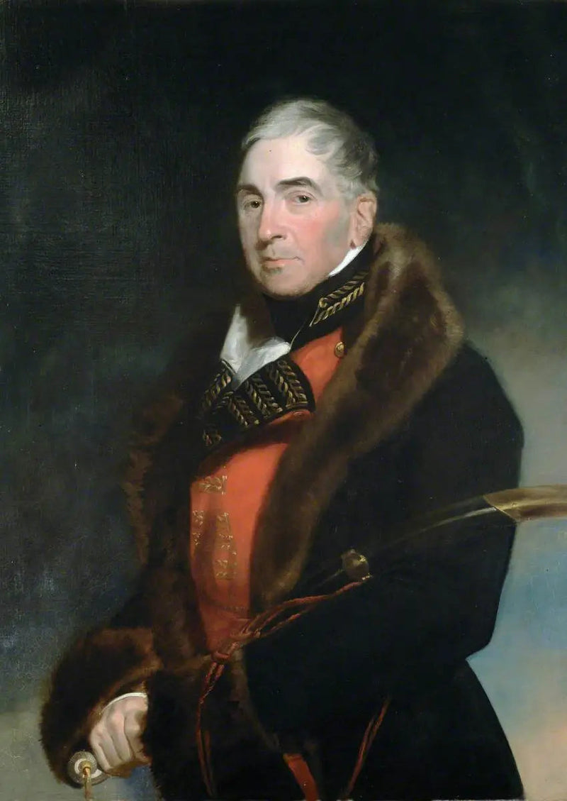 Tenente generale (più tardi generale) Thomas Graham (1748–1843), barone Lynedoch, indossando un cappotto foderato di pelliccia sopra l'uniforme da ufficiale generale - Thomas Lawrence