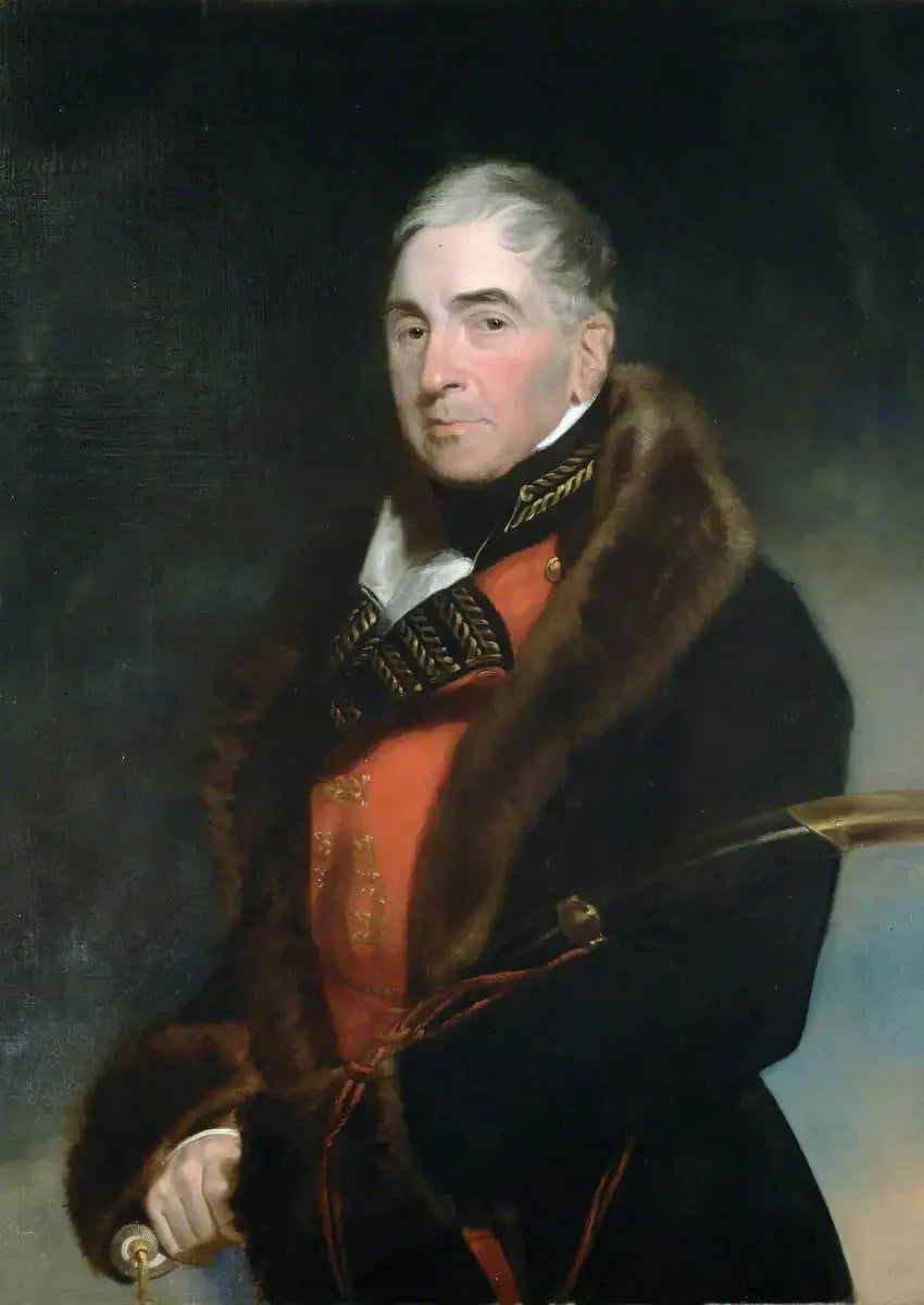 Tenente generale (più tardi generale) Thomas Graham (1748–1843), barone Lynedoch, indossando un cappotto foderato di pelliccia sopra l'uniforme da ufficiale generale - Thomas Lawrence